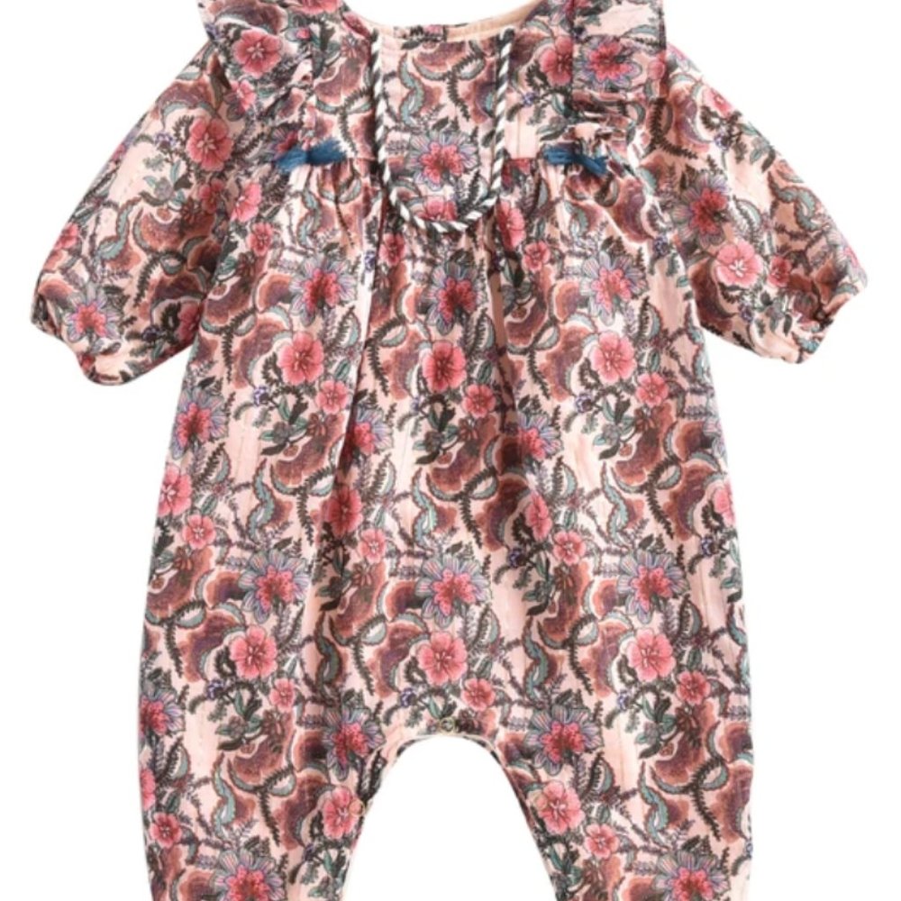 Louise Misha baby romper pink flowers 9mo